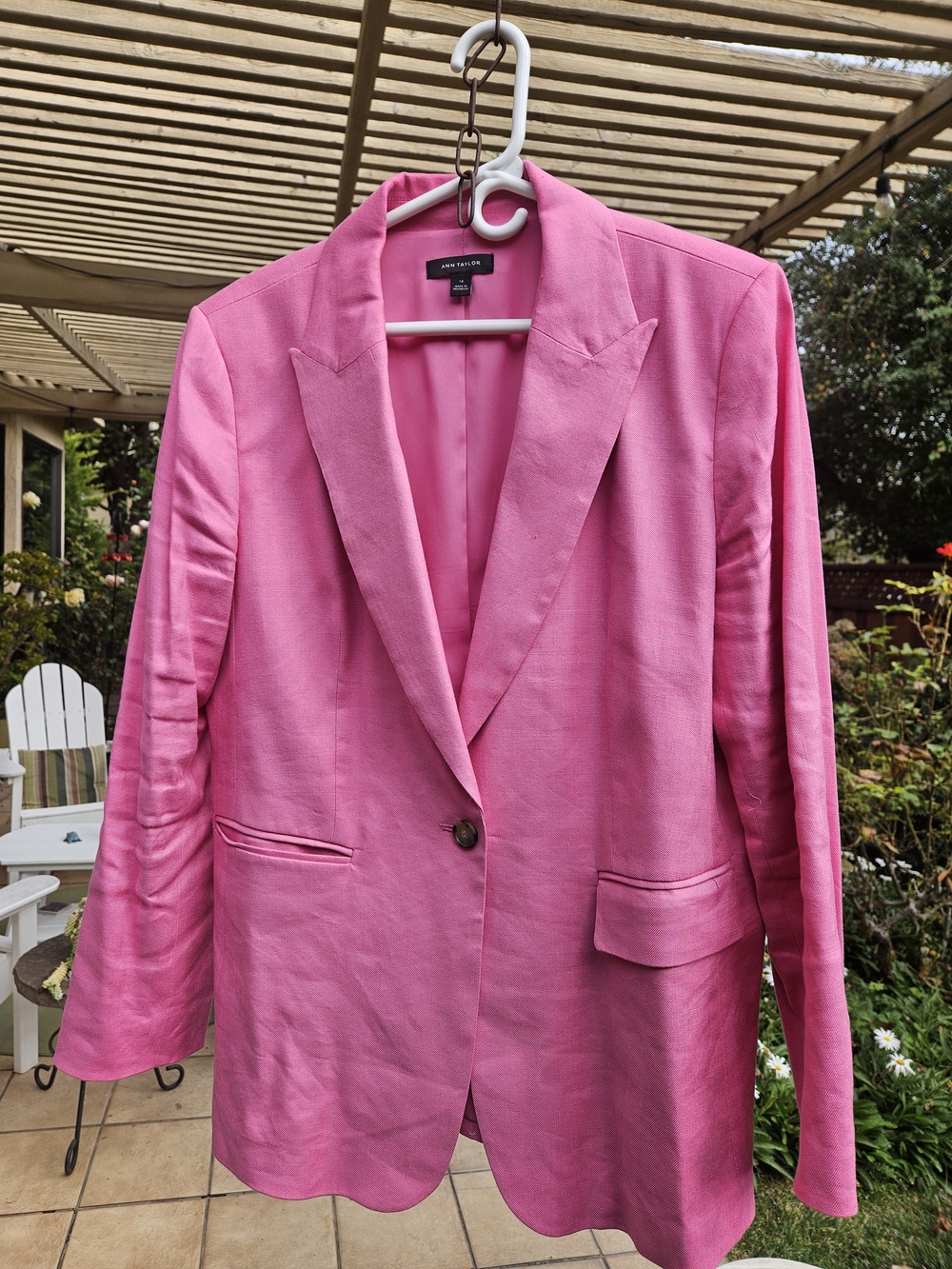 Ann Taylor Pink Single-Button Blazer